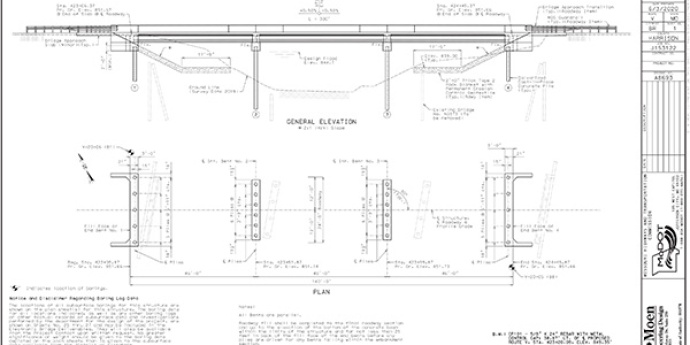 Harrison County Route V over Coal Creek Plan Drawing