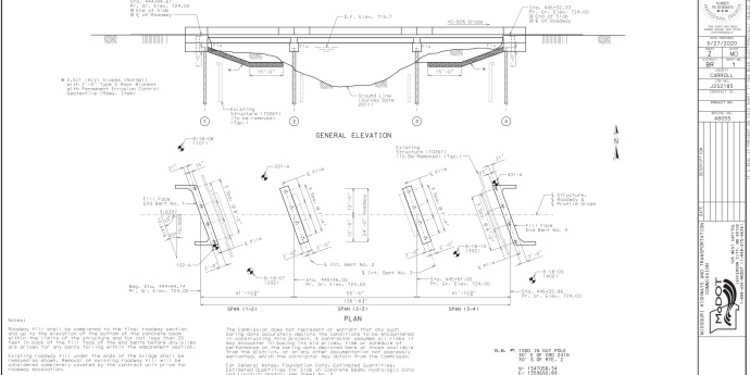 Plans for new Carroll County Route Z bridge over Tater Hill Creek