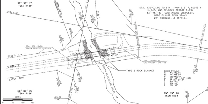 Putnam County Route Y North Blackbird Creek Bridge Deck Plans
