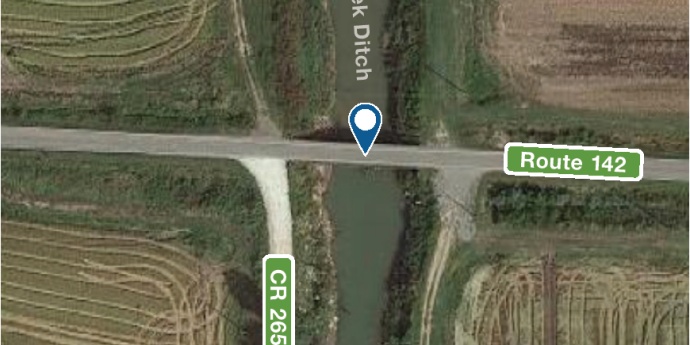 Butler County Route 142 Cane Creek Bridge Aerial