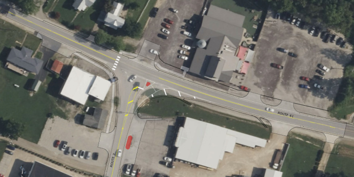 Route Y and 61 Bloomsdale Aerial with Crosswalk