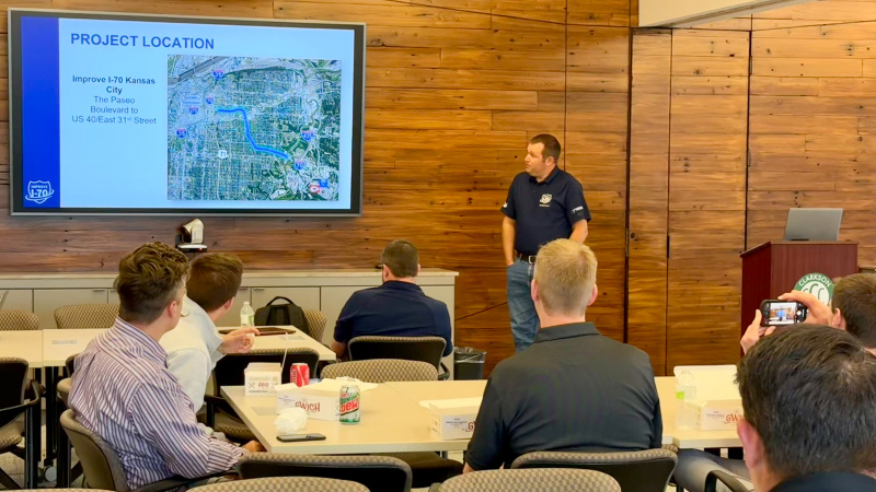 Project team member giving presentation