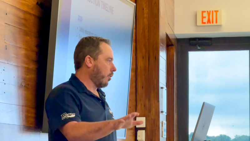 Project team member giving presentation