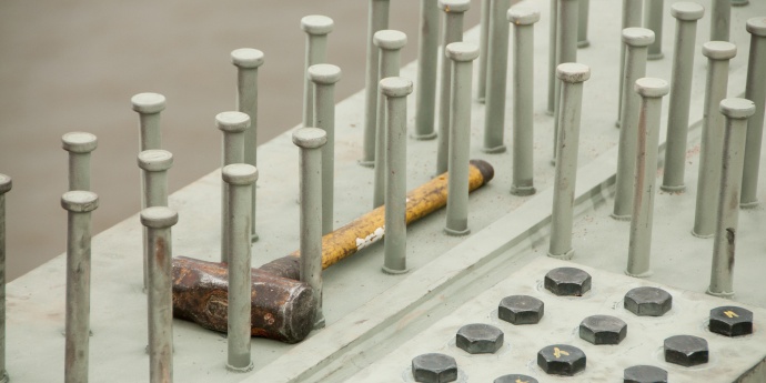 Bridge Work Closeup on Hammer with Pins