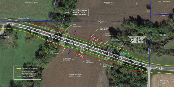 Overhead view of planned work at Florida Creek