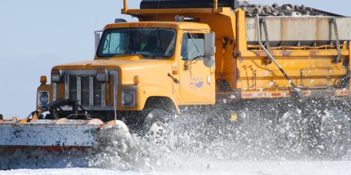 truck plowing snow