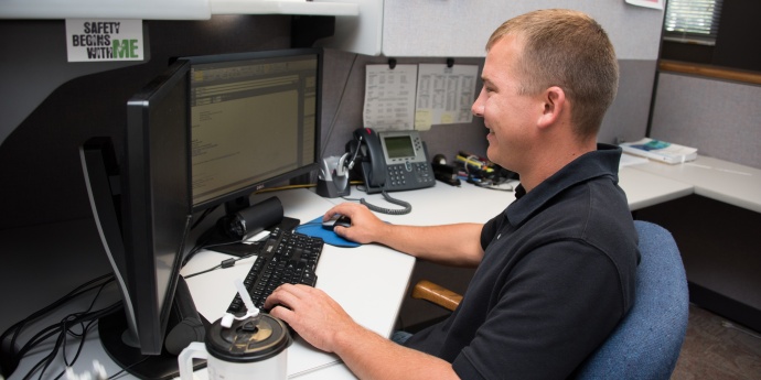 office worker at his computer