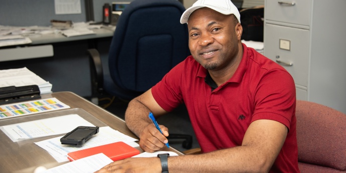 an office worker at his desk