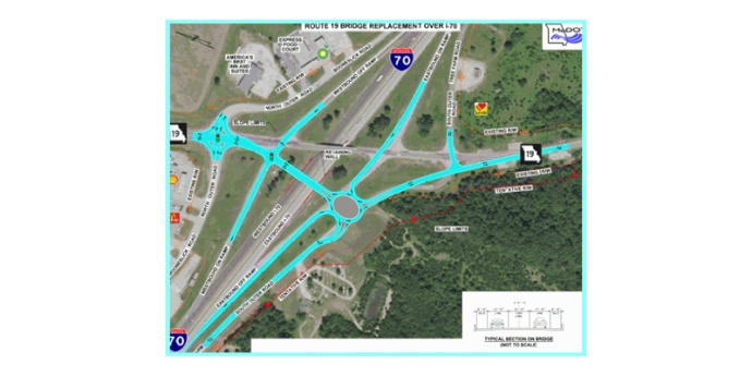 Route 19 Bridge Replacement Blue Option Plan Graphic
