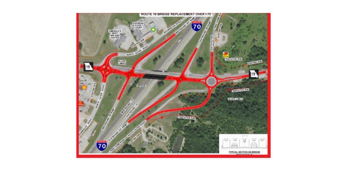 Route 19 Bridge Replacement Red Option Plan Graphic