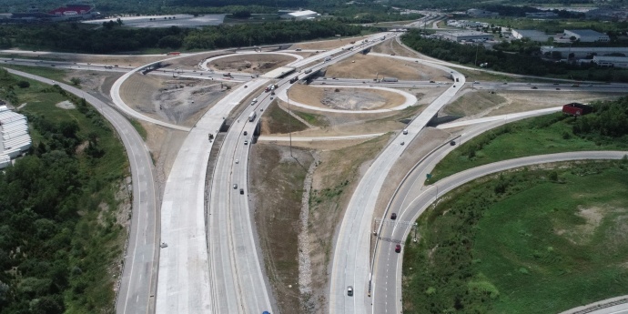 Aerial View of New Design at I-435 and I-70