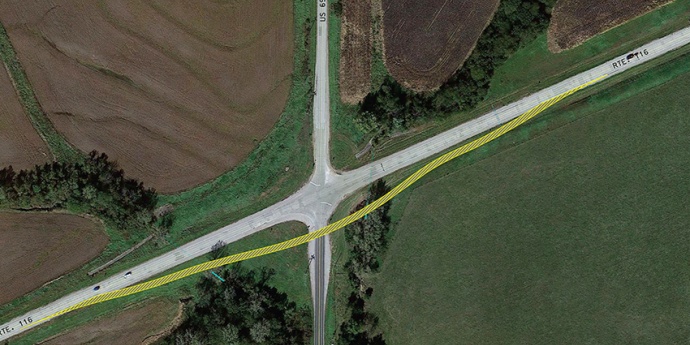 Plans for phase 1 of construction of project J1S3341, intersection improvements in Clinton County at the intersection of Route 116 and US Route 69