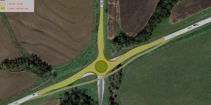 Plans for phase 2 of construction of project J1S3341, intersection improvements in Clinton County at the intersection of Route 116 and US Route 69