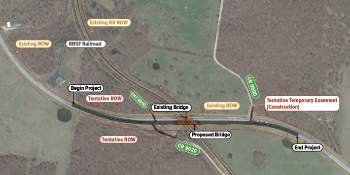 Aerial for Route 63 Bridge over BNSF in Howell Co