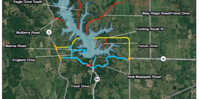 Map of BUILD Grant Project Roadways and Proposed Improvements