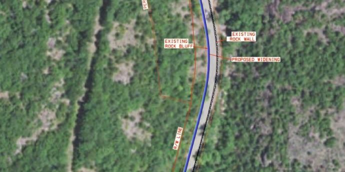 Aerial Showing Curve 5 for Route 21/72 Project in Iron County