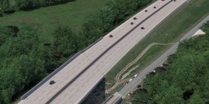 Improve I-70 Project #1 Columbia to Kingdom City Rendering of Three Lanes