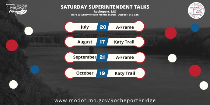 Schedule of events through October for the Saturday Superintendent Talks