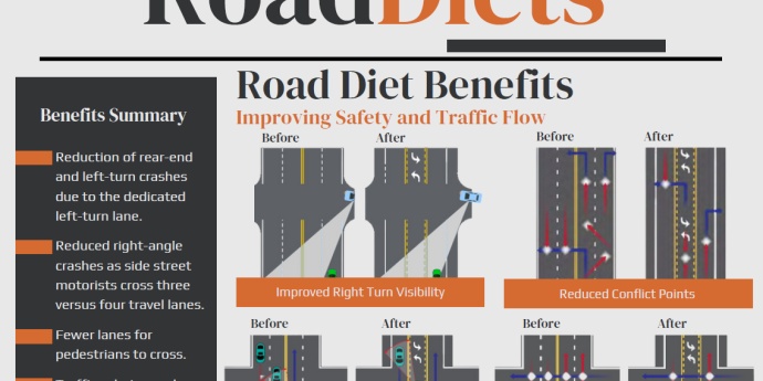 Road Diet Handout Screenshot with Road Diet Benefits