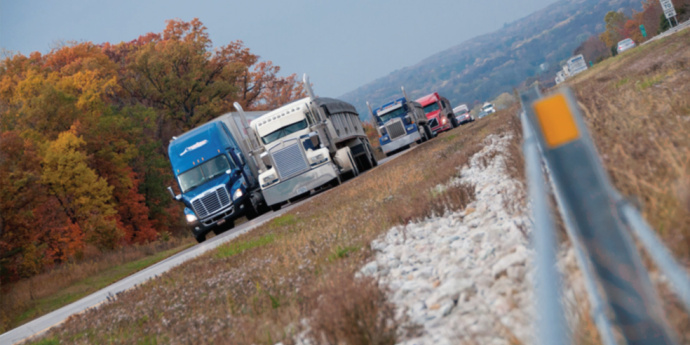 Trucks along I-70