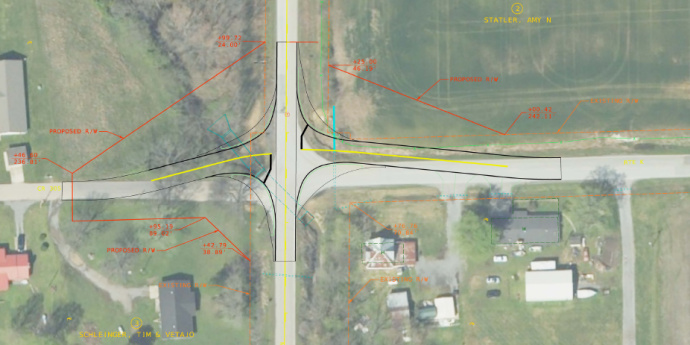 Screenshot of Aerial of Route K and N Intersection in Scott City