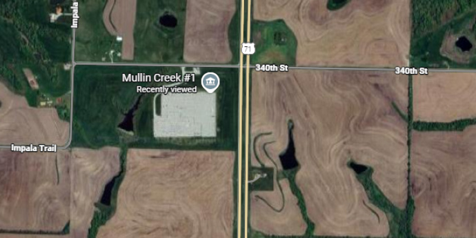 Google Maps screen shot of the Nodaway County US Route 71 and 340th Street