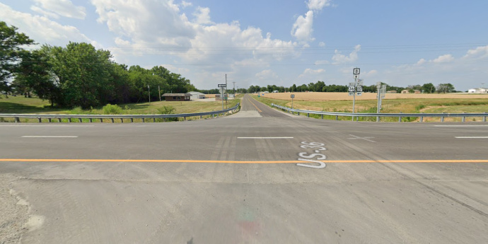 U.S. Route 36 and Route B intersection