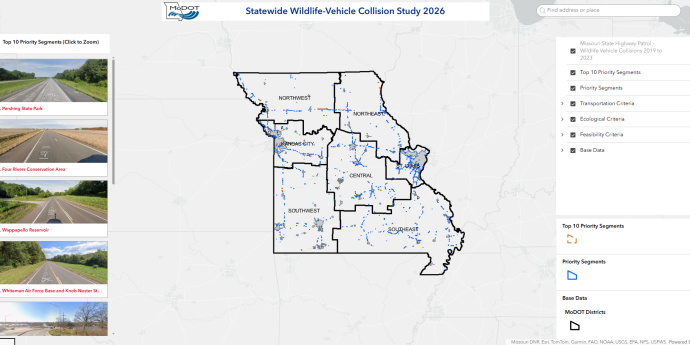 Screenshot of Wildlife Study interactive map