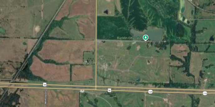 Google maps aerial view of the U.S. Route 36 and Route 129 intersection