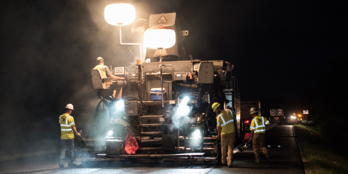 workers working at night