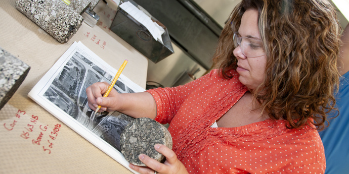 Employee records information about core sample