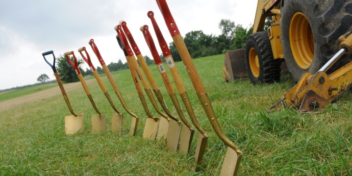 shovels at a groundbreaking ceremony