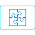 blue 4 piece puzzle icon