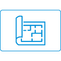 blue engineering plans icon