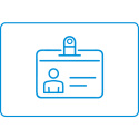 Blue Employee ID Badge icon