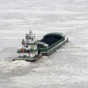 Barge with freight container