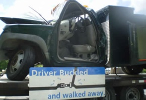 Green Crashed Truck