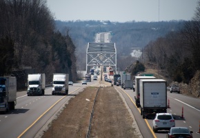 the missouri river bridge in rocheport