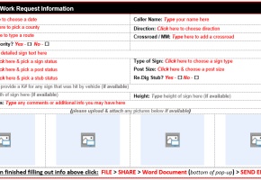 Damaged Sign Work Request Form 