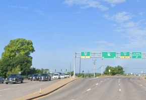Route 100 and I-270 interchange in Des Peres
