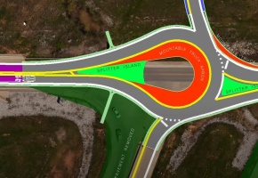 Butler County Route 67/Future I-57 Phase 1A Roundabout Simulation Graphic