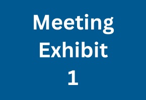 Blue background, White text: Meeting Exhibit 1