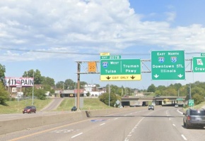 I-55 sign at I-44 in city of St. Louis