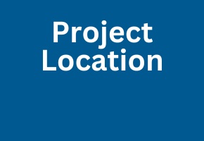 Blue background with white text that says Project Location
