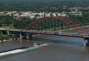 Jefferson Barracks Bridge over Mississippi River