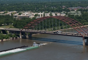 Jefferson Barracks Bridge over Mississippi River