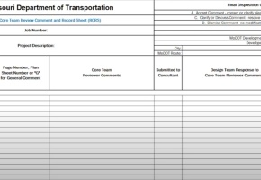 Review Comment Record Sheet 