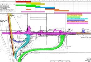 color coded map with schedule