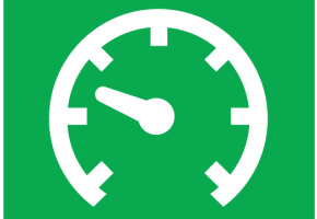 Speedometer icon, green