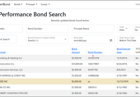 Performance Bond Database